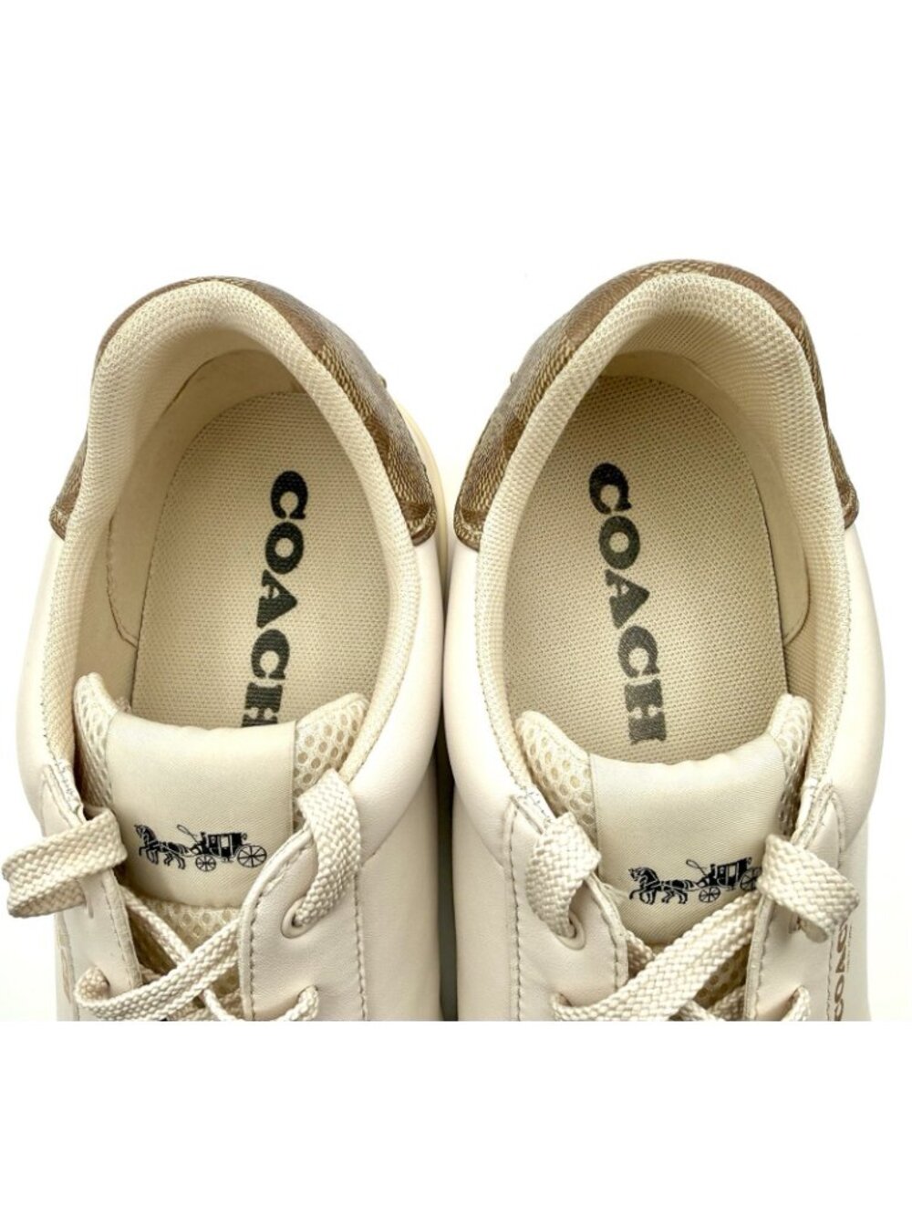 Coach Beige Lace Up Low Top Fashion Sneakers Women's Size 10B - G4966 - Picture 10 of 11